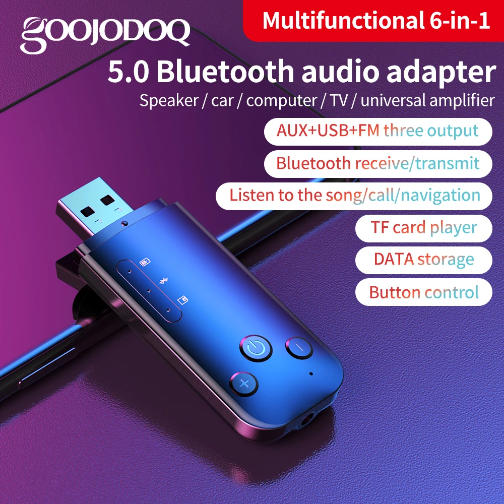 Передатчик приемник GOOJODOQ USB Bluetooth 5 0 3 мм|Адаптеры и брелки USB/Bluetooth| |