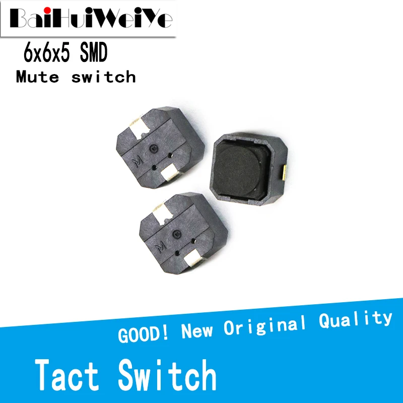 

20PCS/LOT Tact Switch 6*6*5 mm Mute Switch Silicone Keypad Push Button Switch 6X6X5 MM 2Pins Silent Switches