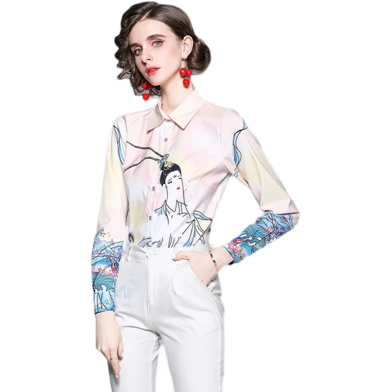 Women Spring Designer Elegant Personality Print Blouse Shirt New Female Fashion Office Party Chemise Top Womens Tops Blouses
Women Spring Designer Elegant Personality Print Blouse Shirt New Female Fashion Office Party Chemise Top Womens Tops Blouses