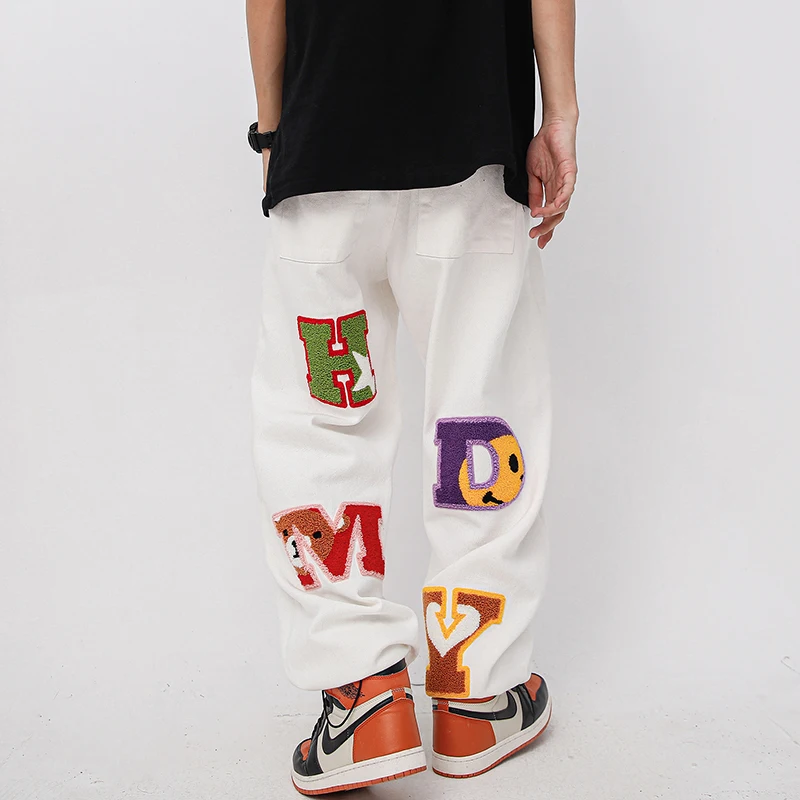 Japanese Retro Letter Towel Embroidery Vibe Jeans Pants Couple Straight Casual Baggy Denim Trousers Hip Hop Mens Jean Pants
Japanese Retro Letter Towel Embroidery Vibe Jeans Pants Couple Straight Casual Baggy Denim Trousers Hip Hop Mens Jean Pants