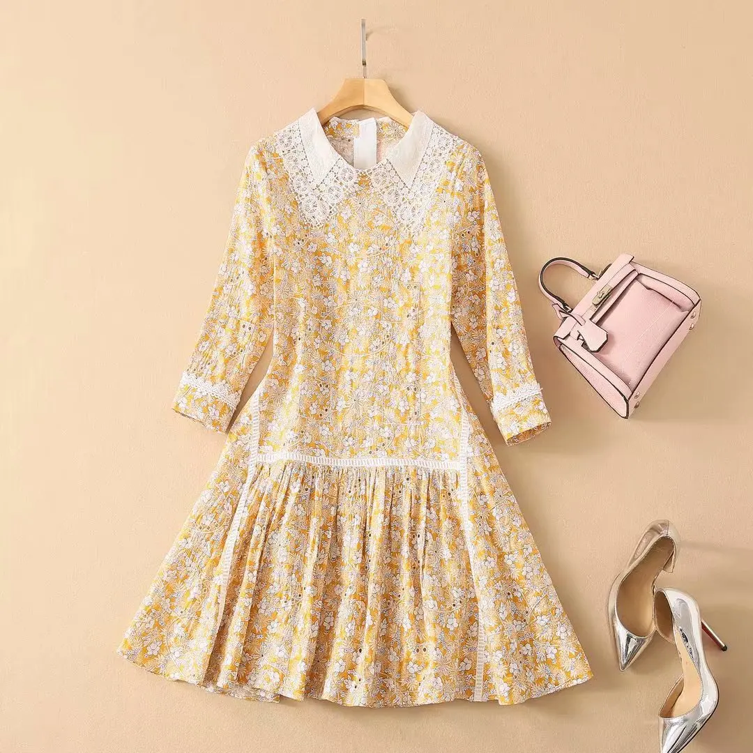 Runway High End Cottagecor Dress Lady Lace Peter Pan Collar Flower Print Embroidery Mejur Vestido Vintage Mori Robe
Runway High End Cottagecor Dress Lady Lace Peter Pan Collar Flower Print Embroidery Mejur Vestido Vintage Mori Robe