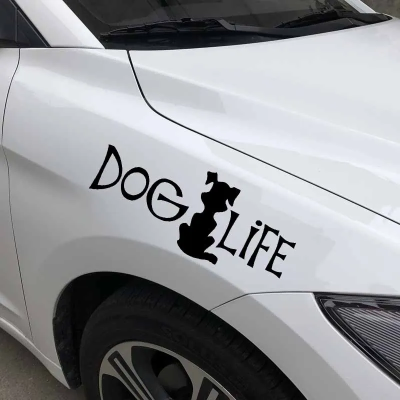 YJZT 18.2X7.5CM Dog Life Silhouette Window Car Sticker Pet Love Dogs Pawprint Puppy Vinyl Decal Black/Silver C24-1452 | Автомобили и