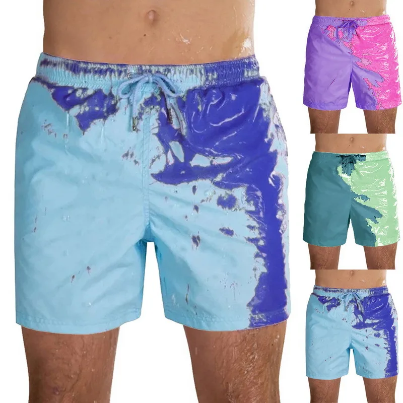Мужские летние пляжные шорты с температурной чувствительностью Меняющие цвет