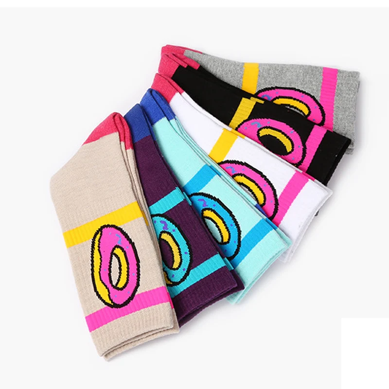 1 пара Odd Future носки пончик Графический Для мужчин женщин милый узор в горошек