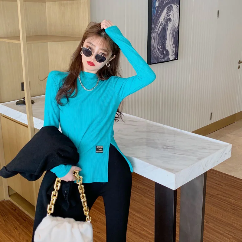 HKCP Fashion Women Sweaters Bottoming Office Lady Casual Half Turtleneck Long Sleeve Knitted Pullovers Split Clothes Winter
HKCP Fashion Women Sweaters Bottoming Office Lady Casual Half Turtleneck Long Sleeve Knitted Pullovers Split Clothes Winter