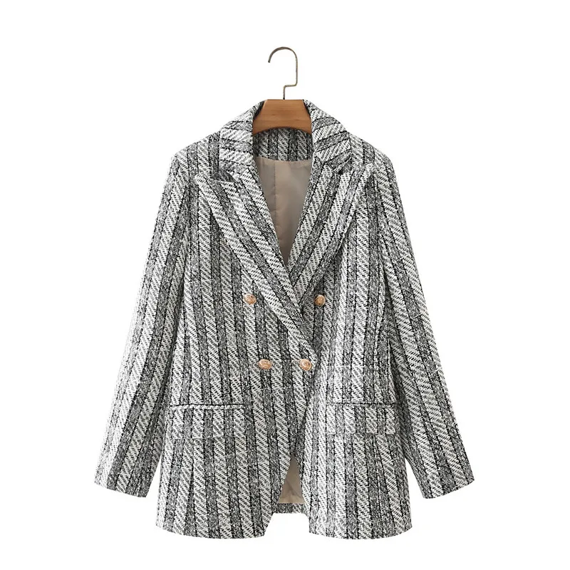 Plaid Fashion Straight Blazer Coat Office Lady Double Breasted Elegant Jackets Female Vintage Chic Tops Women
Plaid Fashion Straight Blazer Coat Office Lady Double Breasted Elegant Jackets Female Vintage Chic Tops Women