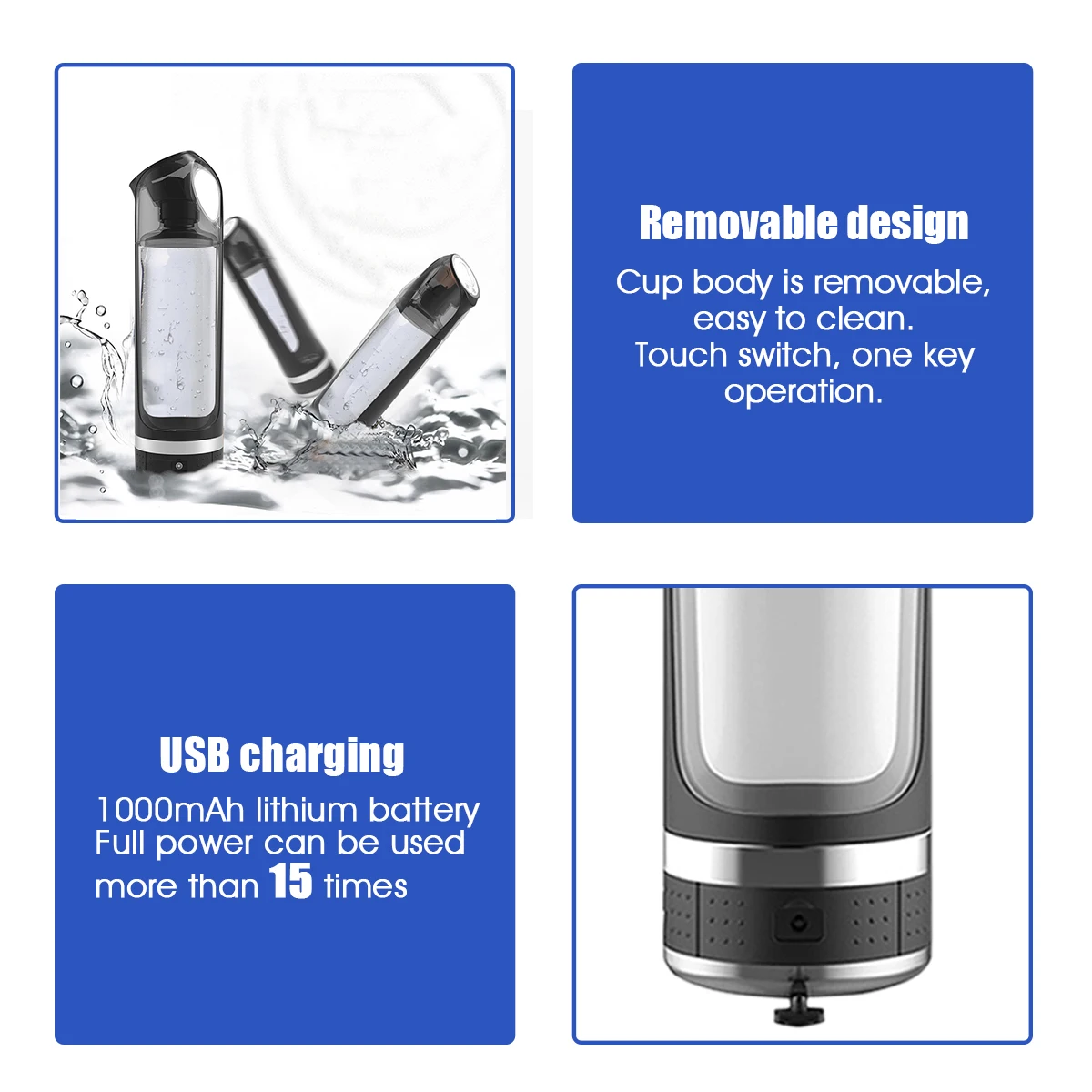 AUGIENB Portable 500ml Hydrogen Rich Water Bottle lonizer Alkaline Generator Healthy Cup USB Rechargeable Anti-Aging Gift
AUGIENB Portable 500ml Hydrogen Rich Water Bottle lonizer Alkaline Generator Healthy Cup USB Rechargeable Anti-Aging Gift
