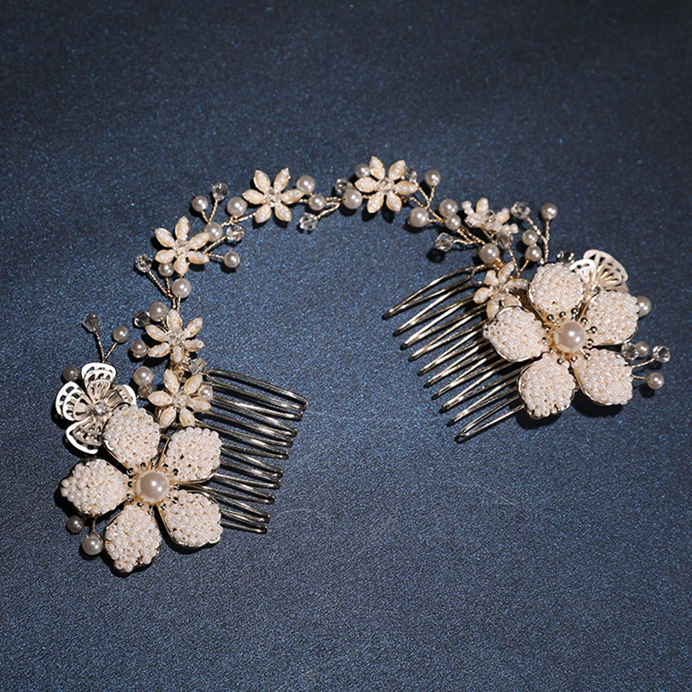 YOUYOU BRIDE Wedding Flower Hair Comb Tiara Pearls Gold Color Hair Accessories Rhinestone Bride Headdress Bridal Hair Jewelry
YOUYOU BRIDE Wedding Flower Hair Comb Tiara Pearls Gold Color Hair Accessories Rhinestone Bride Headdress Bridal Hair Jewelry