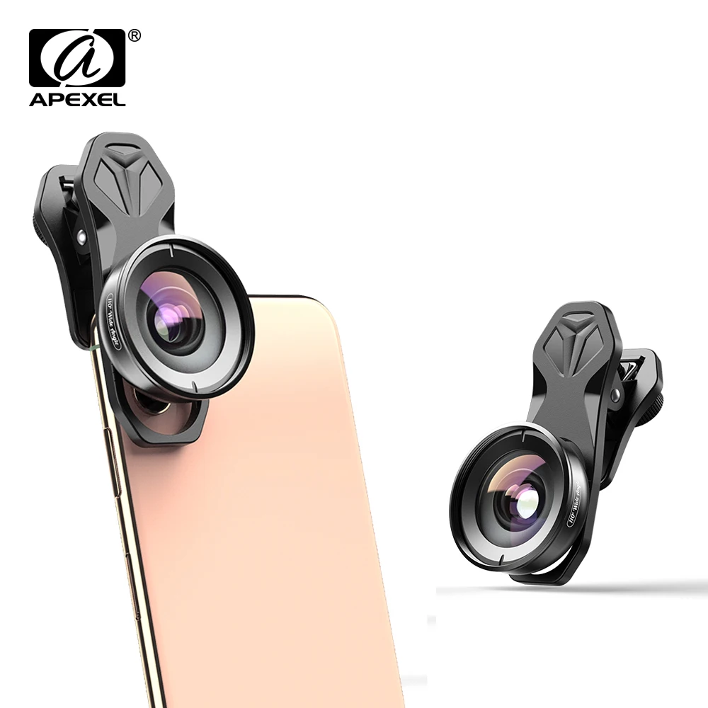 Apexel HD 110 градусов широкоугольный объектив видеокамеры для двух объективов один