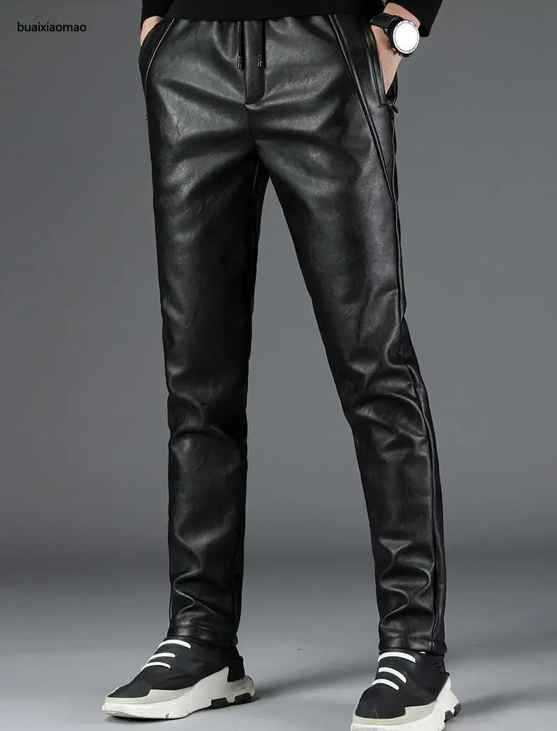 Autumn Winter Leather Pants Mens Feet Pants Fashion Motorcycle Pu Trousers For Men Plus Velvet Warm Pantalon Homme Black
Autumn Winter Leather Pants Mens Feet Pants Fashion Motorcycle Pu Trousers For Men Plus Velvet Warm Pantalon Homme Black
