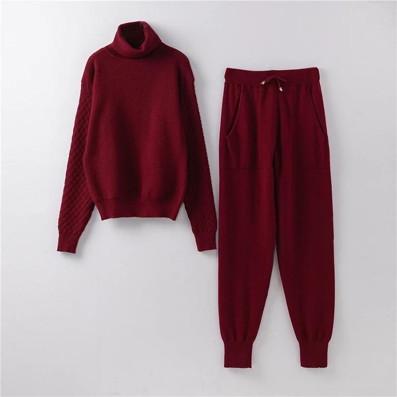 Sister Fara New Women Jogging Pants Pullover Sweater Set Knitted Outwear+2 Pieces Set Women Knitted Tracksuit Turtleneck Sweater
Sister Fara New Women Jogging Pants Pullover Sweater Set Knitted Outwear+2 Pieces Set Women Knitted Tracksuit Turtleneck Sweater