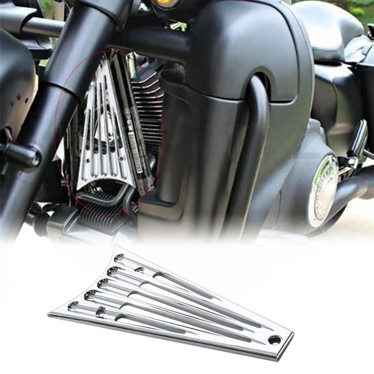 Motorcycle Chrome CNC Frame Grill Cover For Harley Touring Road King Electra Glide Street Glide Road Glide 2014-2016 2015
Motorcycle Chrome CNC Frame Grill Cover For Harley Touring Road King Electra Glide Street Glide Road Glide 2014-2016 2015