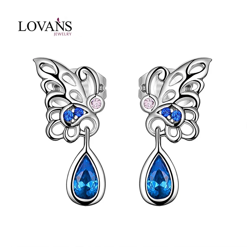 LOVANS 925 Sterling Silver Earrings Women Jewelry Butterfly Shaped Ear Studs Luxury Blue Cubic Zirconia Korean Studs Ear Drops
LOVANS 925 Sterling Silver Earrings Women Jewelry Butterfly Shaped Ear Studs Luxury Blue Cubic Zirconia Korean Studs Ear Drops
