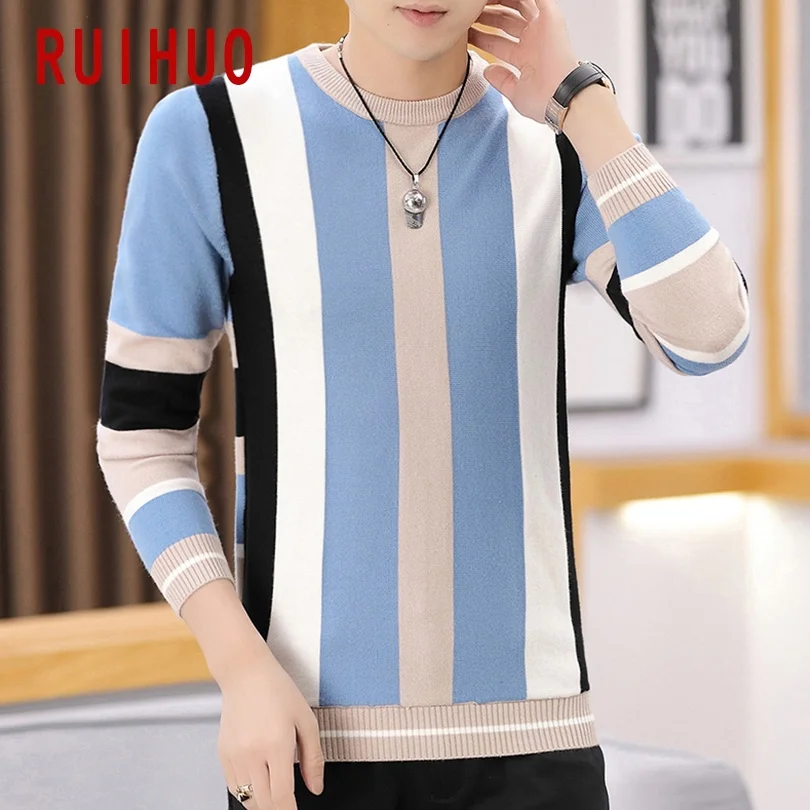 RUIHUO Striped Fashion Sweater Men Knited Sweaters Vintage Men Harajuku Clothes M-2XL 2021 Autumn Winter New Arrivals
RUIHUO Striped Fashion Sweater Men Knited Sweaters Vintage Men Harajuku Clothes M-2XL 2021 Autumn Winter New Arrivals