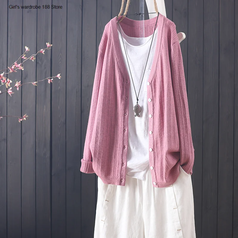 spring and autumn new products loose and versatile button long sleeve thin knitted cardigan women's casual solid
spring and autumn new products loose and versatile button long sleeve thin knitted cardigan women's casual solid