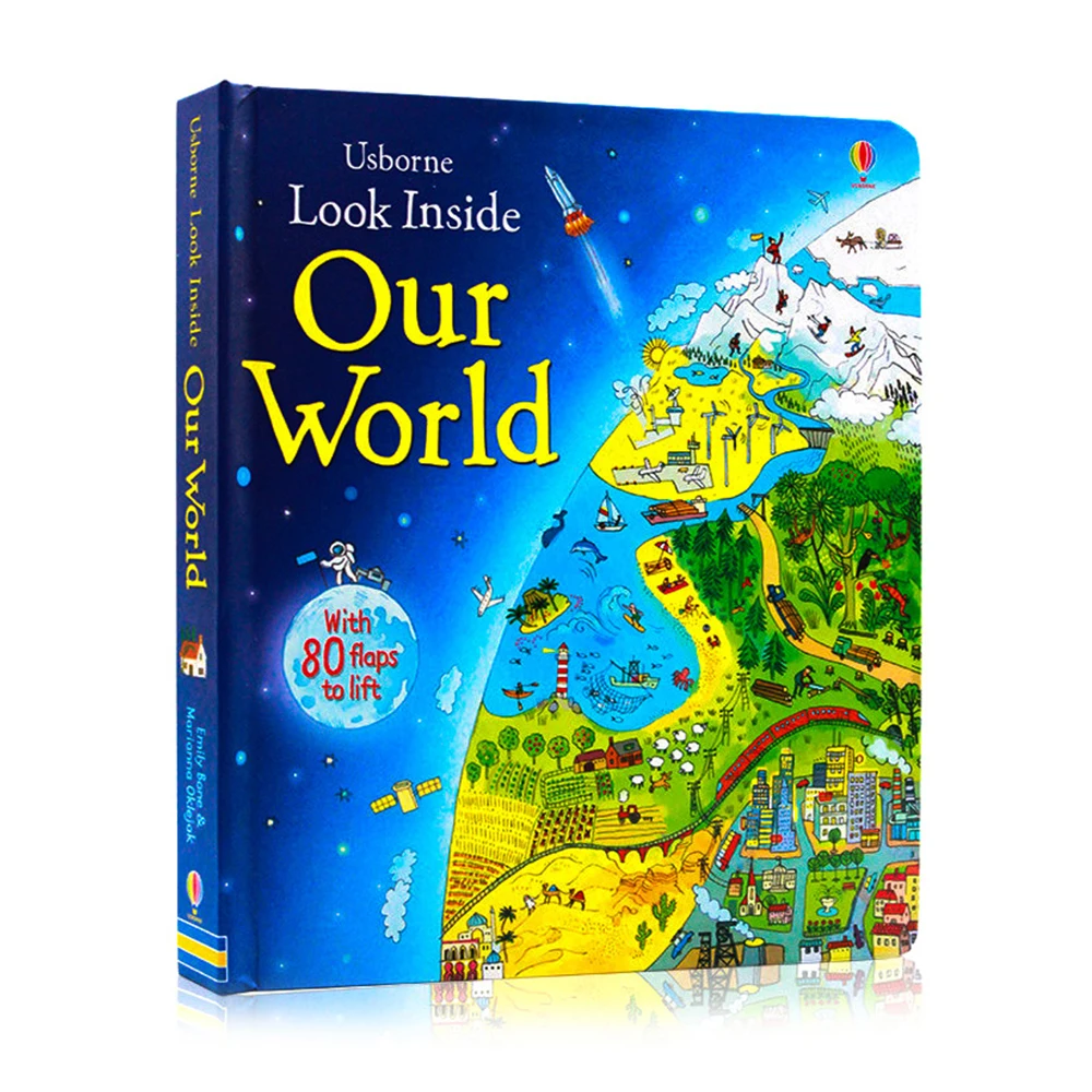 

Usborne Look Inside Our World Educational 3D Picture Cardboard Books for Children in English Language Reading Books for kids