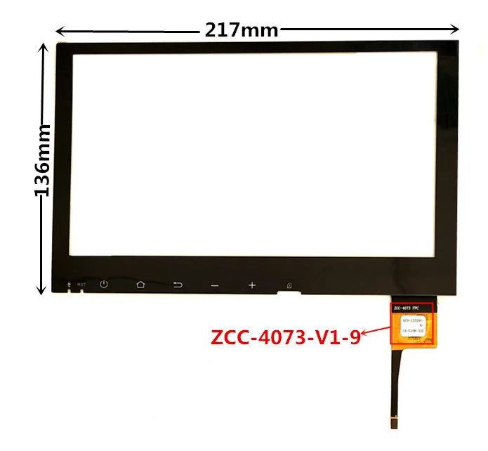 

9 Inch ZCC-4073-V1-9 Capacitive Digitizer For Car DVD GPS Navigation Multimedia Touch Screen Panel Glass