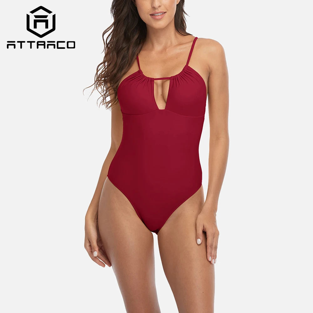 Attraco Women's Cutout One Piece Swimsuits High Cut Strappy Padded Monokini Swimwear Backless Bathing Suits
Attraco Women's Cutout One Piece Swimsuits High Cut Strappy Padded Monokini Swimwear Backless Bathing Suits