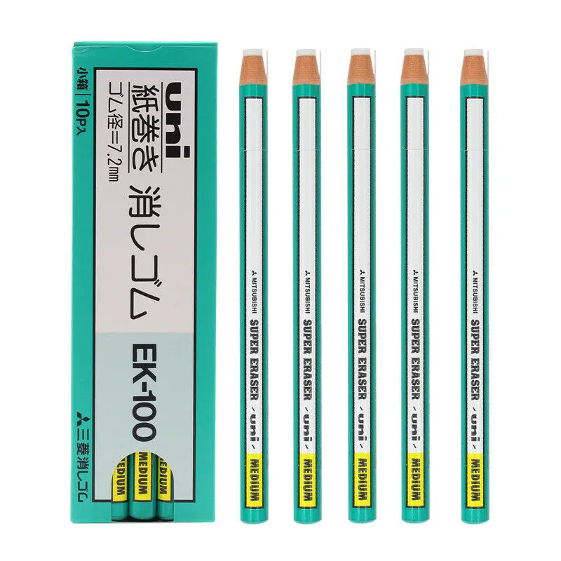 Резиновый ластик для ручек Uni в форме карандаша Ek 100 супер средние канцелярские