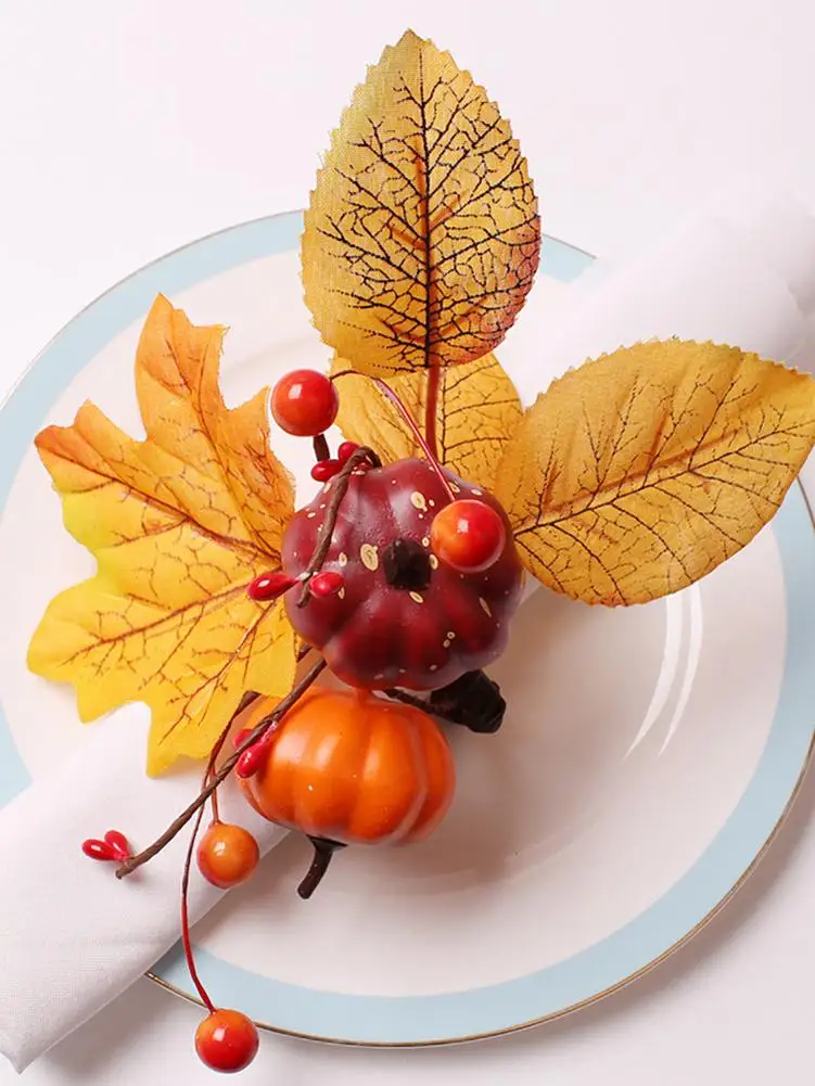 Autumn Harvest Maple Pumpkin Napkin Ring Kit Towel Napkin Buckle Holders Wedding Party Dinner Napkin Button Table Decoration
Autumn Harvest Maple Pumpkin Napkin Ring Kit Towel Napkin Buckle Holders Wedding Party Dinner Napkin Button Table Decoration