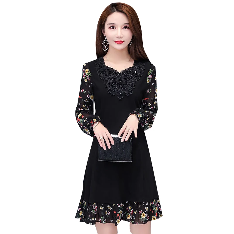 Women's Spring Summer Style Dress Women's Embroidery Printed V-neck Patchwork Long Sleeve Korean Casual Dress SS1658
Women's Spring Summer Style Dress Women's Embroidery Printed V-neck Patchwork Long Sleeve Korean Casual Dress SS1658
