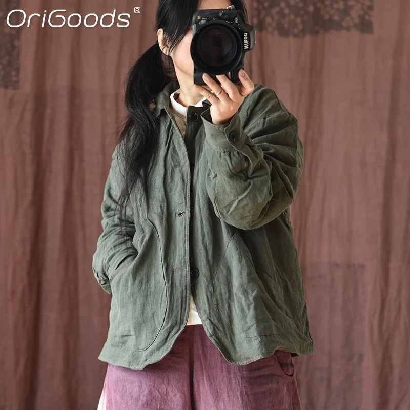 OriGoods Women Winter Jackets Linen Cotton Padded Warm Coats Loose Vintage Quilted Jackets Loose Casual Stylish Coat F017
OriGoods Women Winter Jackets Linen Cotton Padded Warm Coats Loose Vintage Quilted Jackets Loose Casual Stylish Coat F017