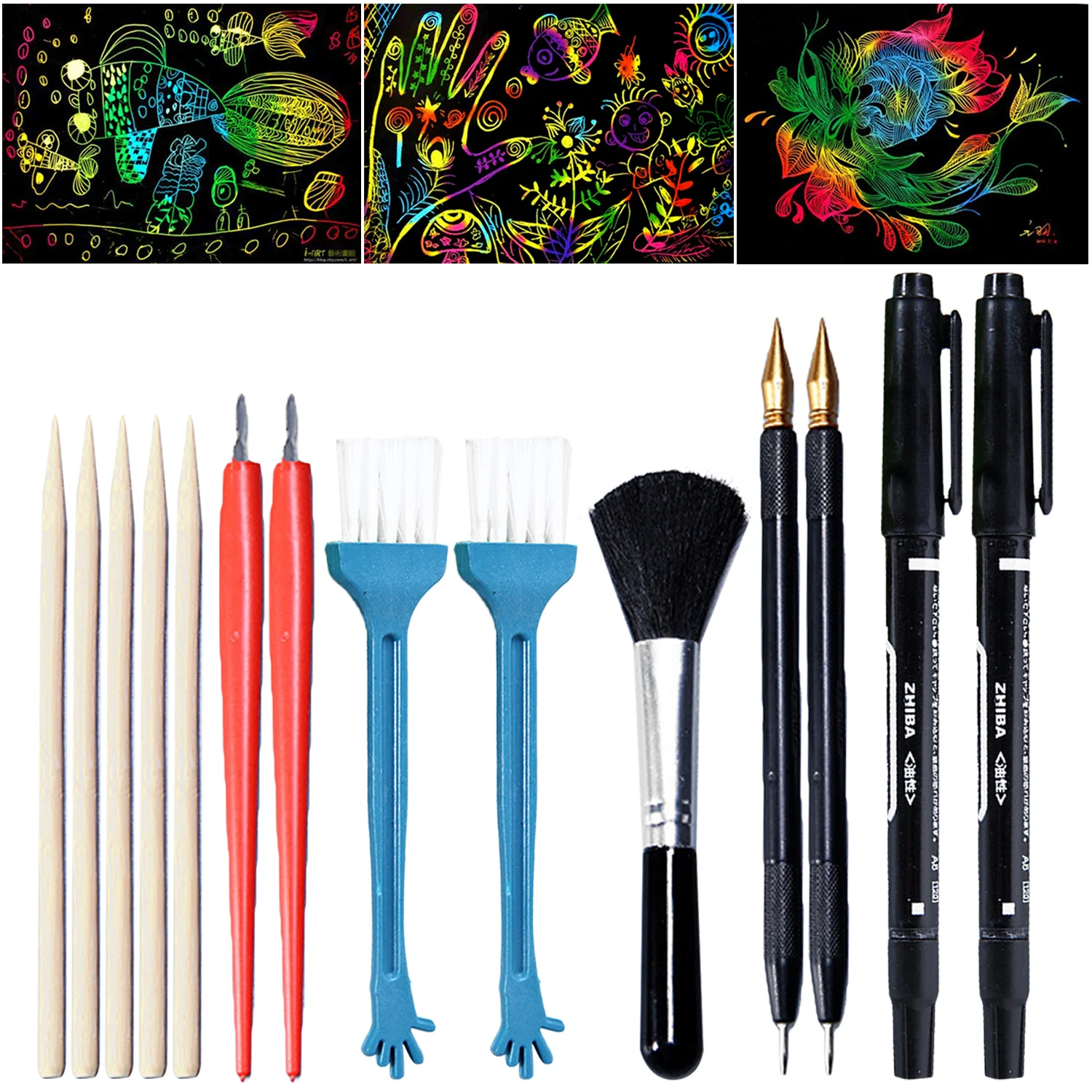 14PCS Scratch Tool Set with Bamboo Sticks Scraper Repair Scratch Pen Black Brush for Kids Children Scratch Painting Gift
14PCS Scratch Tool Set with Bamboo Sticks Scraper Repair Scratch Pen Black Brush for Kids Children Scratch Painting Gift