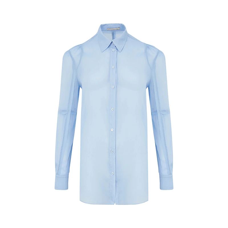 TWOTWINSTYLE Casual Blue Shirt For Women Lapel Long Sleeve See Through Loose Blouse Female Fashion New Clothing 2021 Spring Tide
TWOTWINSTYLE Casual Blue Shirt For Women Lapel Long Sleeve See Through Loose Blouse Female Fashion New Clothing 2021 Spring Tide