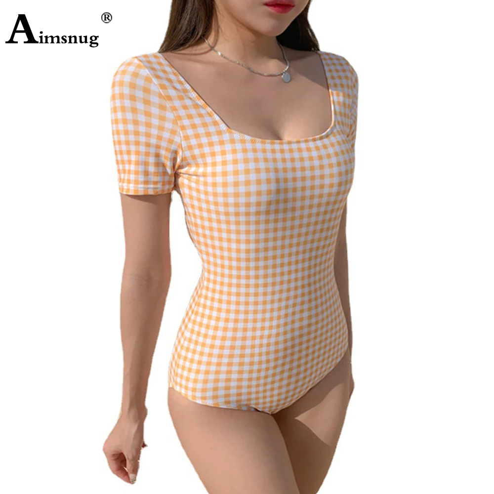 Women High Cut Swimwear Short Sleeve One-Piece Swimsuit 2021 Ladies Elegant Fashion Plaid Bathing Suit Female Onesie Beachwear
Women High Cut Swimwear Short Sleeve One-Piece Swimsuit 2021 Ladies Elegant Fashion Plaid Bathing Suit Female Onesie Beachwear