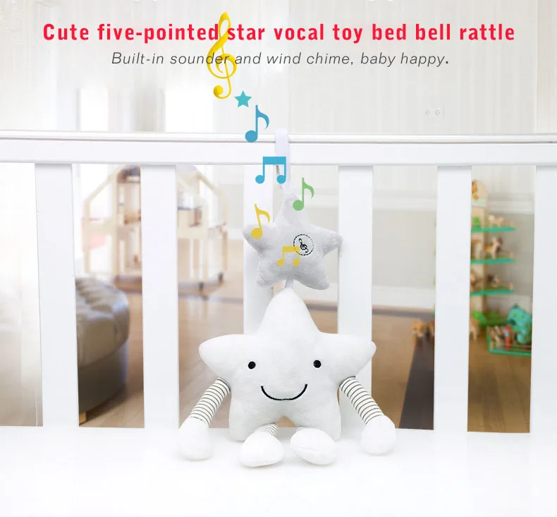 

New Baby Toys For Stroller Music Star Jingles When Shook Crib Hanging Newborn Mobile Rattles Cute Educational Plush Toys
