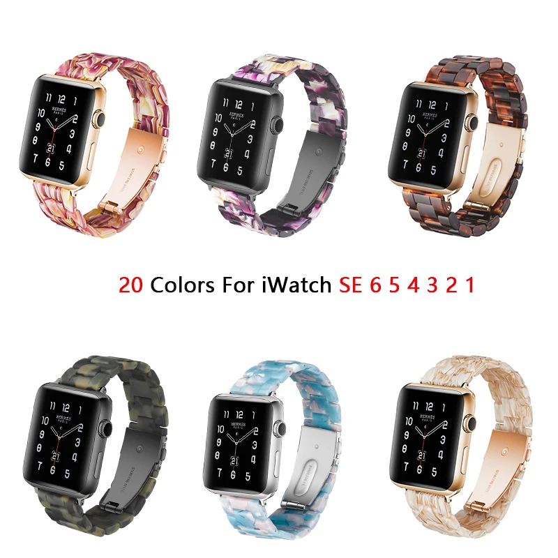 Браслет из смолы для apple watch band SE 6 5 4 40 мм 44 сменный ремешок iWatch Series 3 2 38 42 часов |