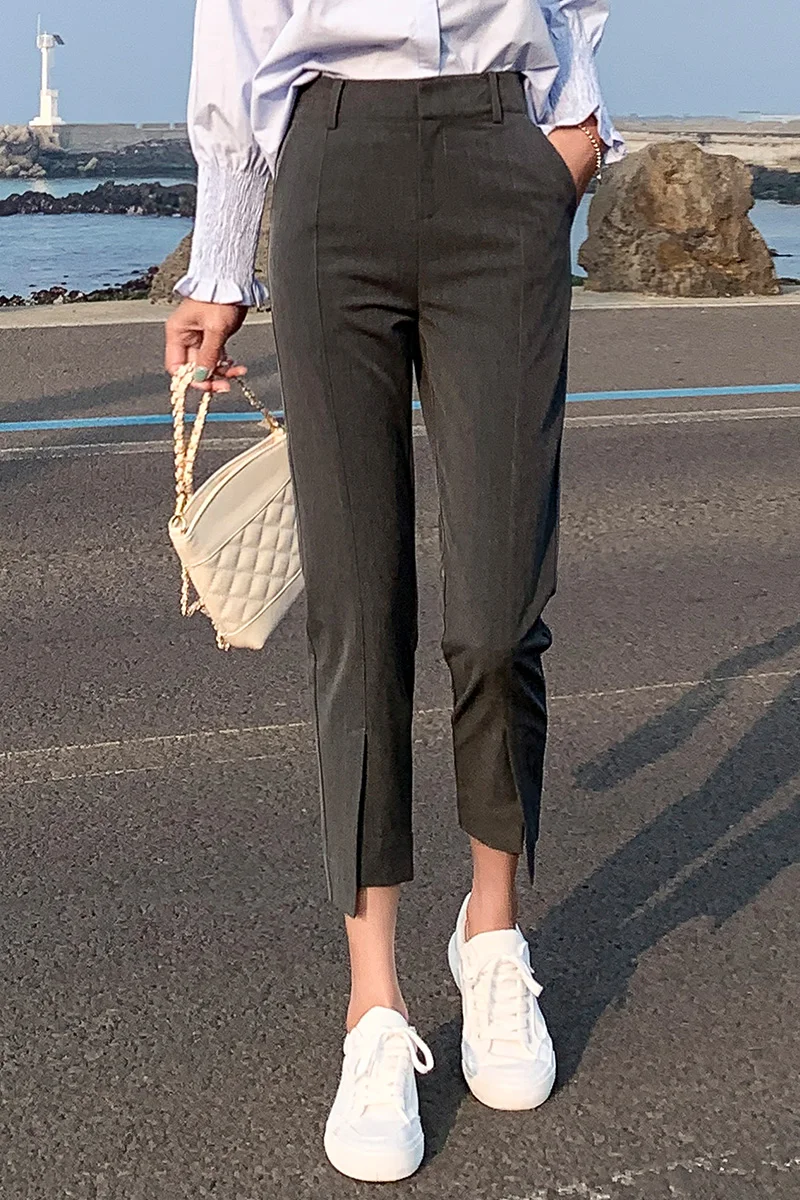 Black Pencil Suit Pants Women Fashion Office Work Elegant Trousers Summer Girl Casual Slim OL Thick Korean Pockets Chic Pants 
Black Pencil Suit Pants Women Fashion Office Work Elegant Trousers Summer Girl Casual Slim OL Thick Korean Pockets Chic Pants
