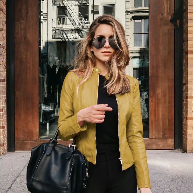 Jacket Women Spring Autumn Ladies Motorcycle Leather Jackets Women Turn-down Collar Zipper Slim Black Moto & Biker Jacket Female
Jacket Women Spring Autumn Ladies Motorcycle Leather Jackets Women Turn-down Collar Zipper Slim Black Moto & Biker Jacket Female