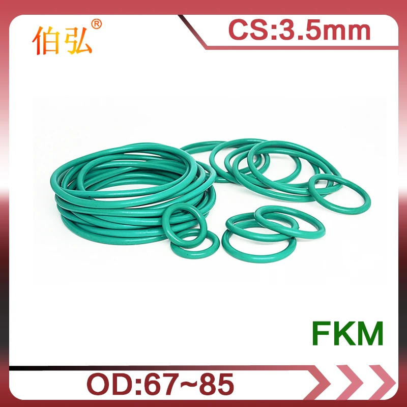 

Fluororubber O-Ring 1PC/lot FKM Sealing CS 3.5mm OD67/68/70/72/74/75/76/78/80/82/85mm O-Ring Seal Gasket Ring