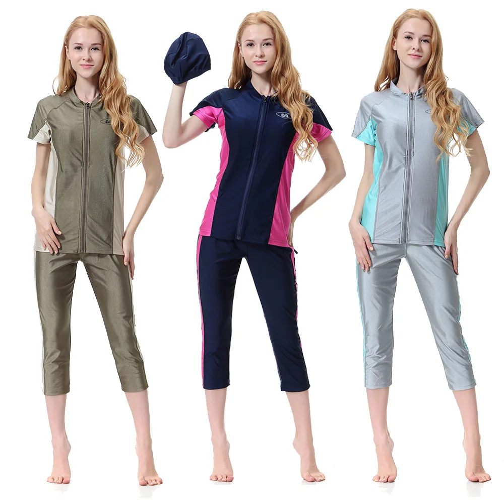 Summer Muslim Swimwear Women Modest Patchwork Hijab Short Sleeves Sport Swimsuit 3pc Islamic Bikini Wear Bathing Suit Girls 3XL
Summer Muslim Swimwear Women Modest Patchwork Hijab Short Sleeves Sport Swimsuit 3pc Islamic Bikini Wear Bathing Suit Girls 3XL