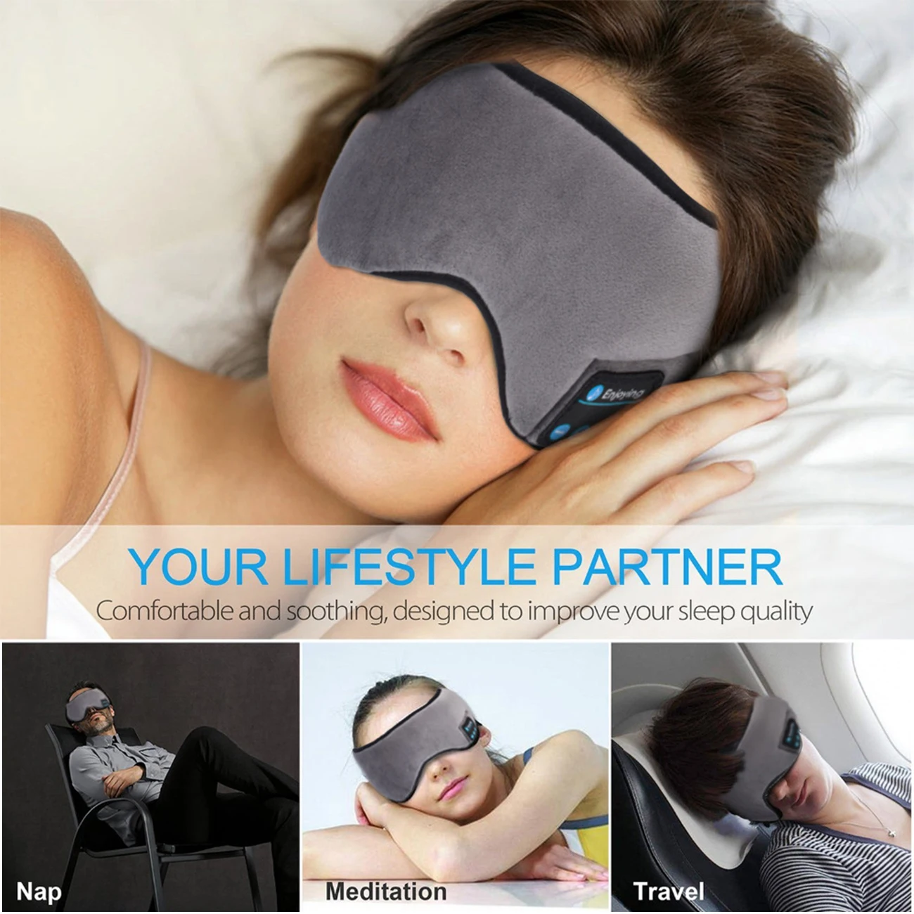 Wireless Stereo Bluetooth Earphone Sleep Mask 5.0 Bluetooth Sleep Soft Earphones Support Handsfree Sleeping Eye Mask
Wireless Stereo Bluetooth Earphone Sleep Mask 5.0 Bluetooth Sleep Soft Earphones Support Handsfree Sleeping Eye Mask