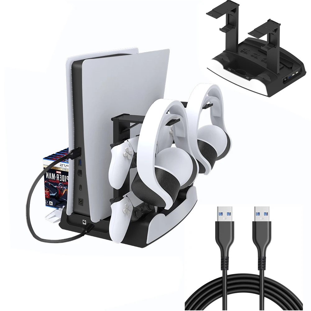 For PS5 Vertical Cooling Fan Stand with Game Slot 3 Hub Port Dual Controller Charger Charging Station For SONY Playstation 5
For PS5 Vertical Cooling Fan Stand with Game Slot 3 Hub Port Dual Controller Charger Charging Station For SONY Playstation 5