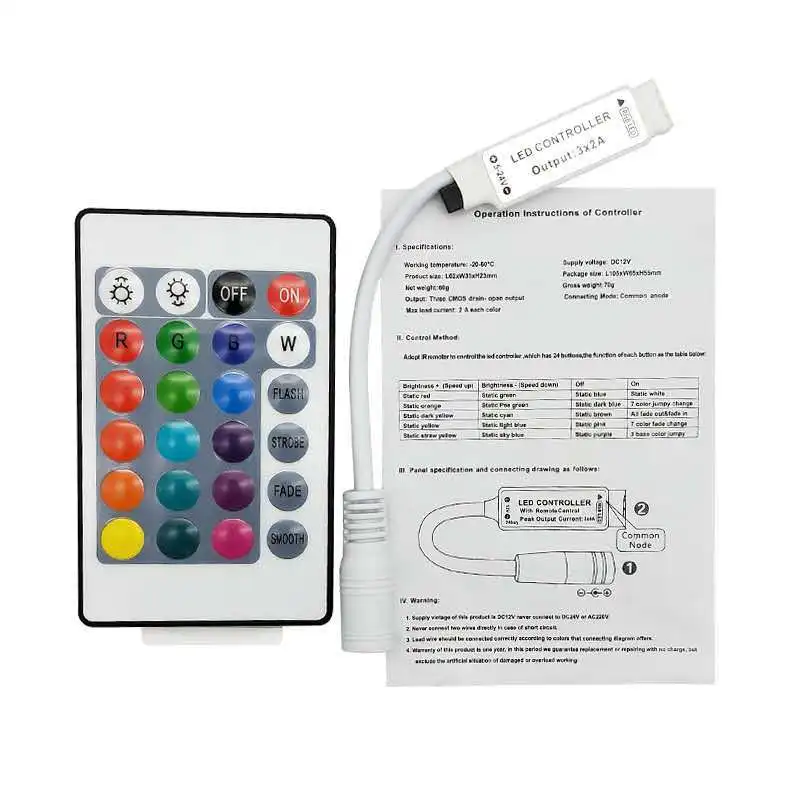Миниатюрный пульт дистанционного управления светодиодной лентой с 24 кнопками