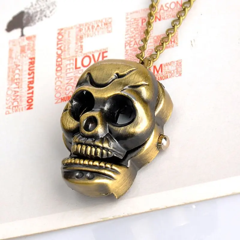 X7AF Pocket Watch Antique Vintage Punk Personality Skull Cover Exquisite Bronze Quartz Carved Retro Fashion Necklace Women Gifts
X7AF Pocket Watch Antique Vintage Punk Personality Skull Cover Exquisite Bronze Quartz Carved Retro Fashion Necklace Women Gifts