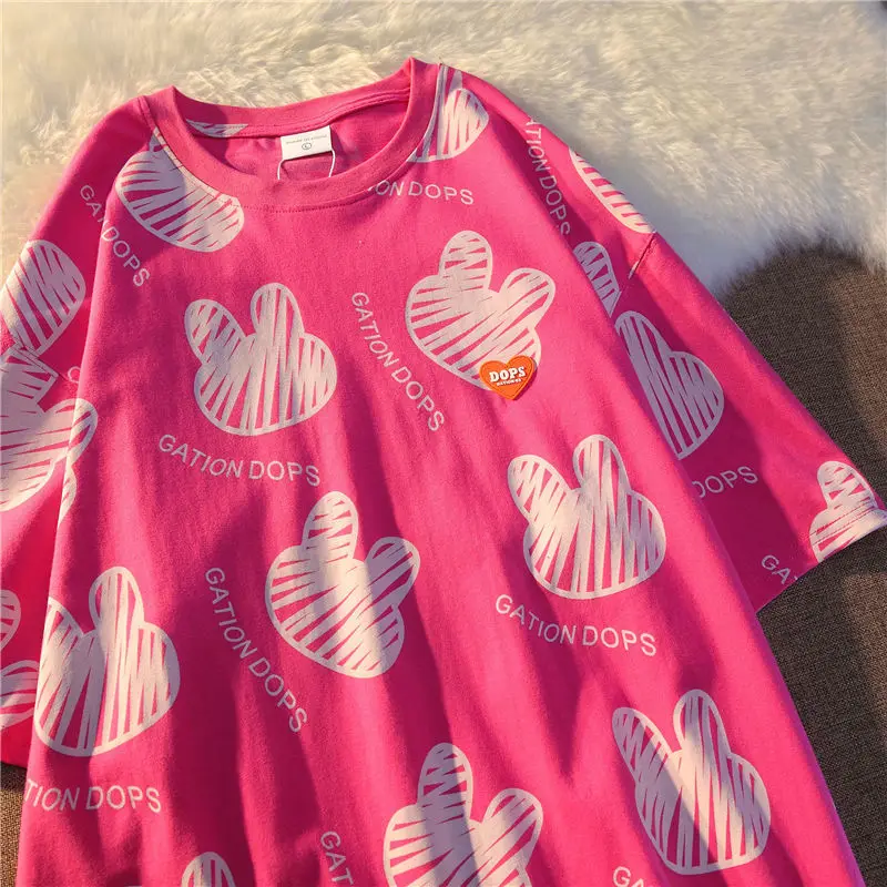 2021 New Full Print Rabbit Female Korean Short-sleeved Loose Top Student Plus Size T Shirt for Women
2021 New Full Print Rabbit Female Korean Short-sleeved Loose Top Student Plus Size T Shirt for Women
