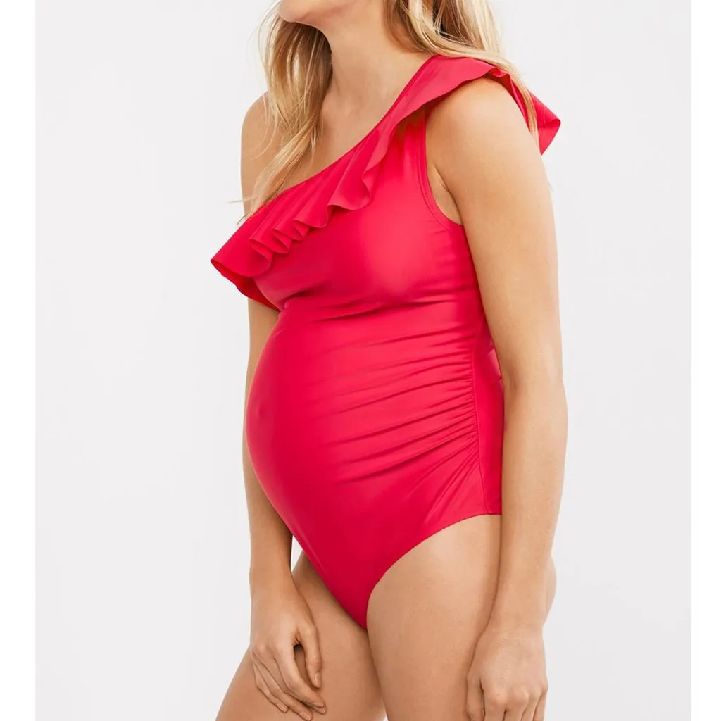 Купальник для беременных с оборками Мягкий купальник пляжная одежда цельный