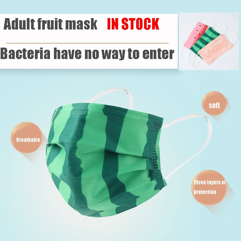 

2022 New Mascarillas Adult Mask Creative Fruit Women Disposable Dust Protective Mask Mouths Face Mask Masks For Virus Protection
