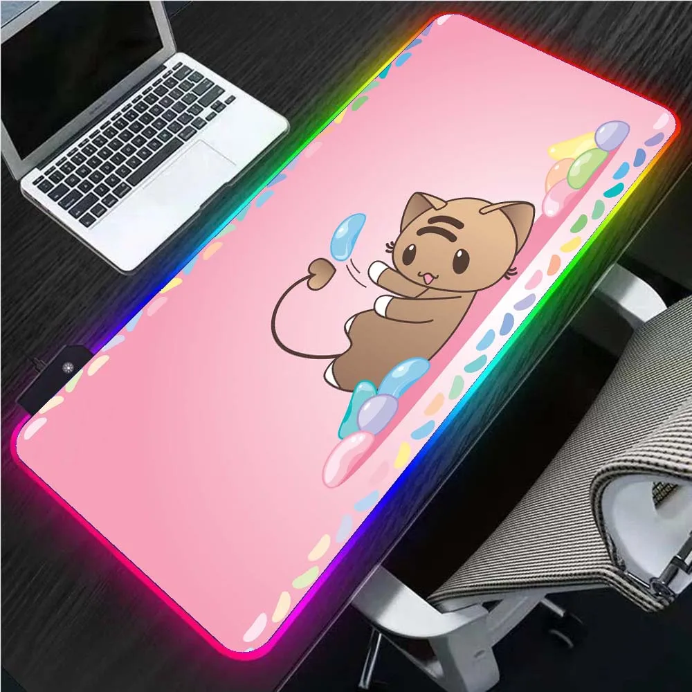 Cute Pink Cat RGB Kawaii Mouse Pad Glowing LED Laptop Gaming Accessories Keyboard Carpet Mat Anime Mouse Pad XxL Gaming Desk
Cute Pink Cat RGB Kawaii Mouse Pad Glowing LED Laptop Gaming Accessories Keyboard Carpet Mat Anime Mouse Pad XxL Gaming Desk