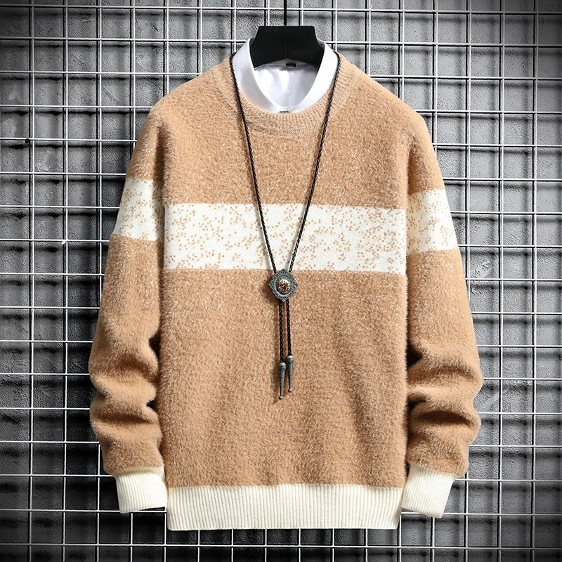 NEW Sweater Mens Pullovers Thick Slim Fit Jumpers Knitwear Woolen Winter Korean Style Casual Patchwork Clothing Men
NEW Sweater Mens Pullovers Thick Slim Fit Jumpers Knitwear Woolen Winter Korean Style Casual Patchwork Clothing Men
