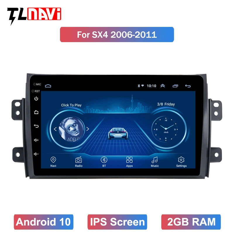 Автомобильный радиоплеер 2.5D IPS экран для 1Suzuki SX4 2006 2007 2008 2011 2012 Android 10