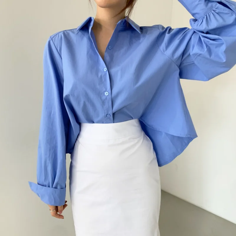 Kimutomo Chic Back Pleated Shirt Women 2021 Early Autumn Korea Fashion Female Long Sleeve Turn-down Collar Solid Blouses Elegant
Kimutomo Chic Back Pleated Shirt Women 2021 Early Autumn Korea Fashion Female Long Sleeve Turn-down Collar Solid Blouses Elegant