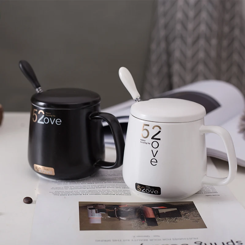 Creative Fashion Ceramic Mug New Simple with Spoon Black and White for Birthday Gift
Creative Fashion Ceramic Mug New Simple with Spoon Black and White for Birthday Gift