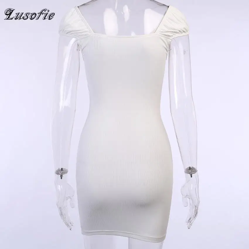 Lusofie Summer Sexy White Dress Short Sleeve V-neck Fashion High Street Bodycon dresses Casual Solid Slim Dress Party Club
Lusofie Summer Sexy White Dress Short Sleeve V-neck Fashion High Street Bodycon dresses Casual Solid Slim Dress Party Club