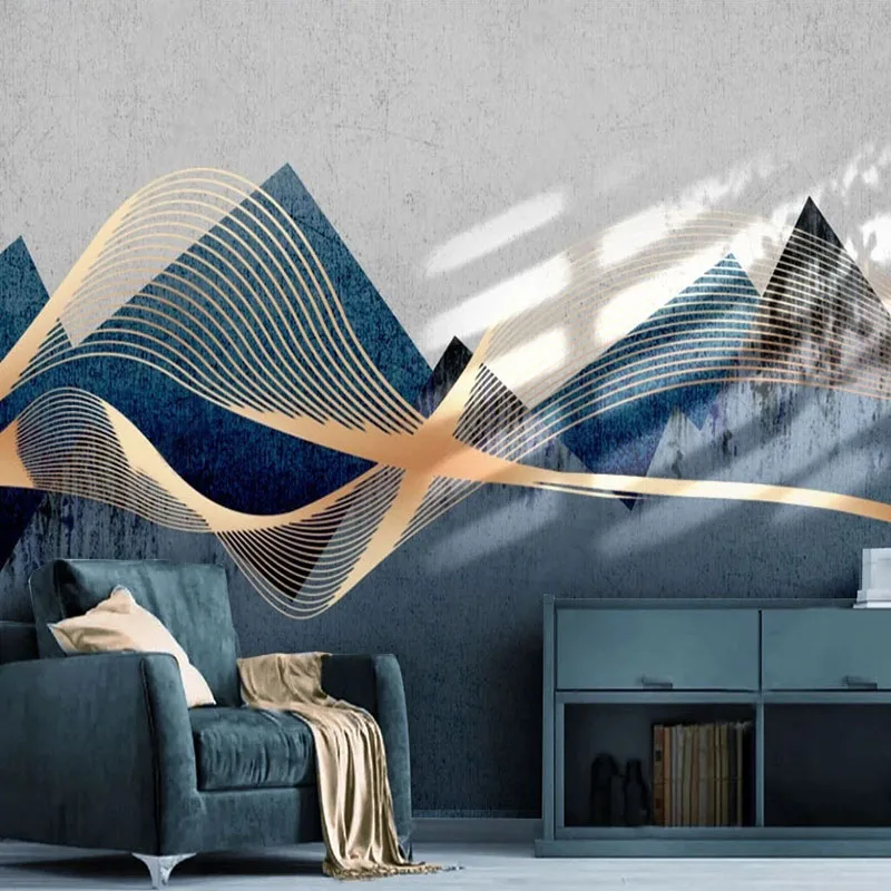 

Custom Mural Wallpaper Modern 3D Abstract Geometric Lines Fresco Living Room TV Sofa Bedroom Home Decor Papel De Parede Sala 3 D