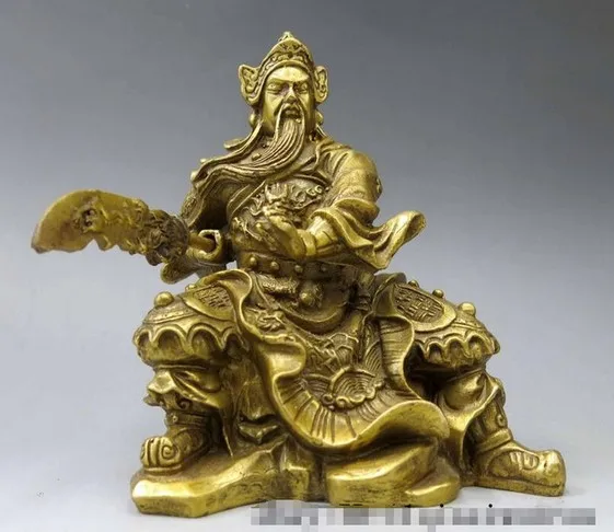 

Статуэтка китайского воина Guan Gong Guan Yu из чистой латуни 5 дюймов